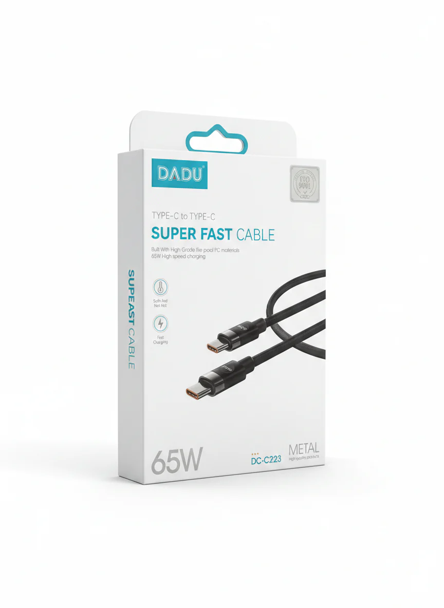 DADU DC-C223 65W Super Fast Charging Type-C to Type-C Metal Braided Data Cable - Image 4