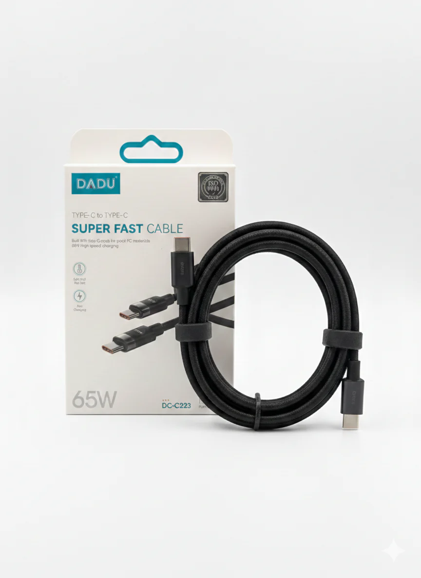 DADU DC-C223 65W Super Fast Charging Type-C to Type-C Metal Braided Data Cable - Image 3